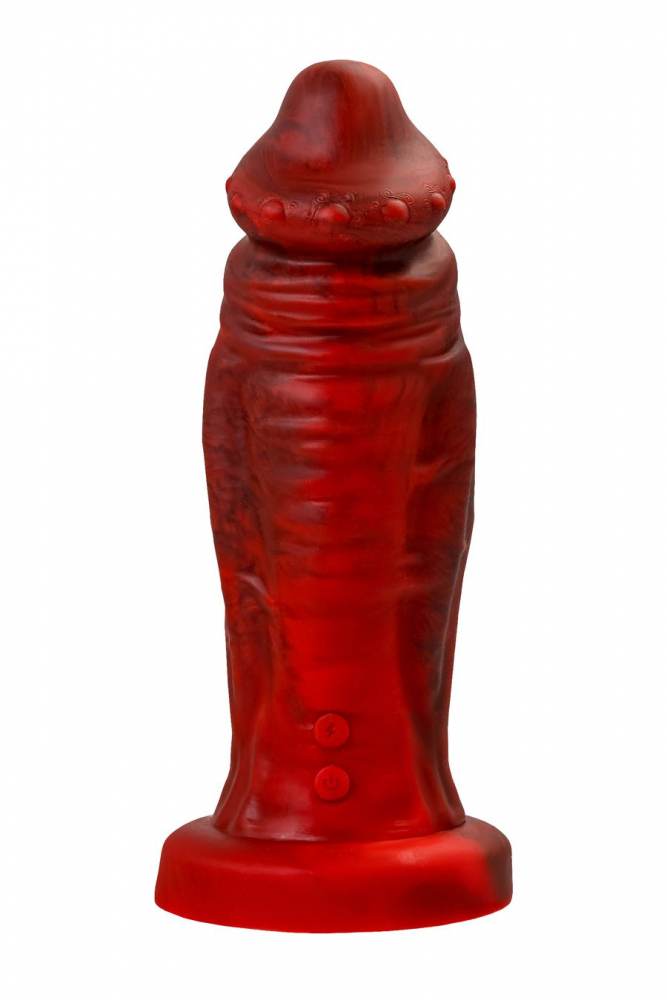 Вибратор на присоске "Monster Saur" мега мощный, красный 